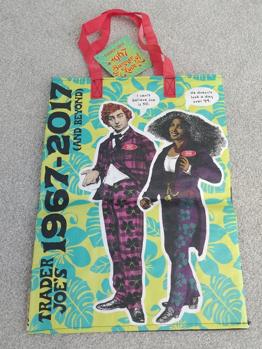 NWT Trader Joe's 50 Year Anniversary 1967-2017 Retro Tote Bag